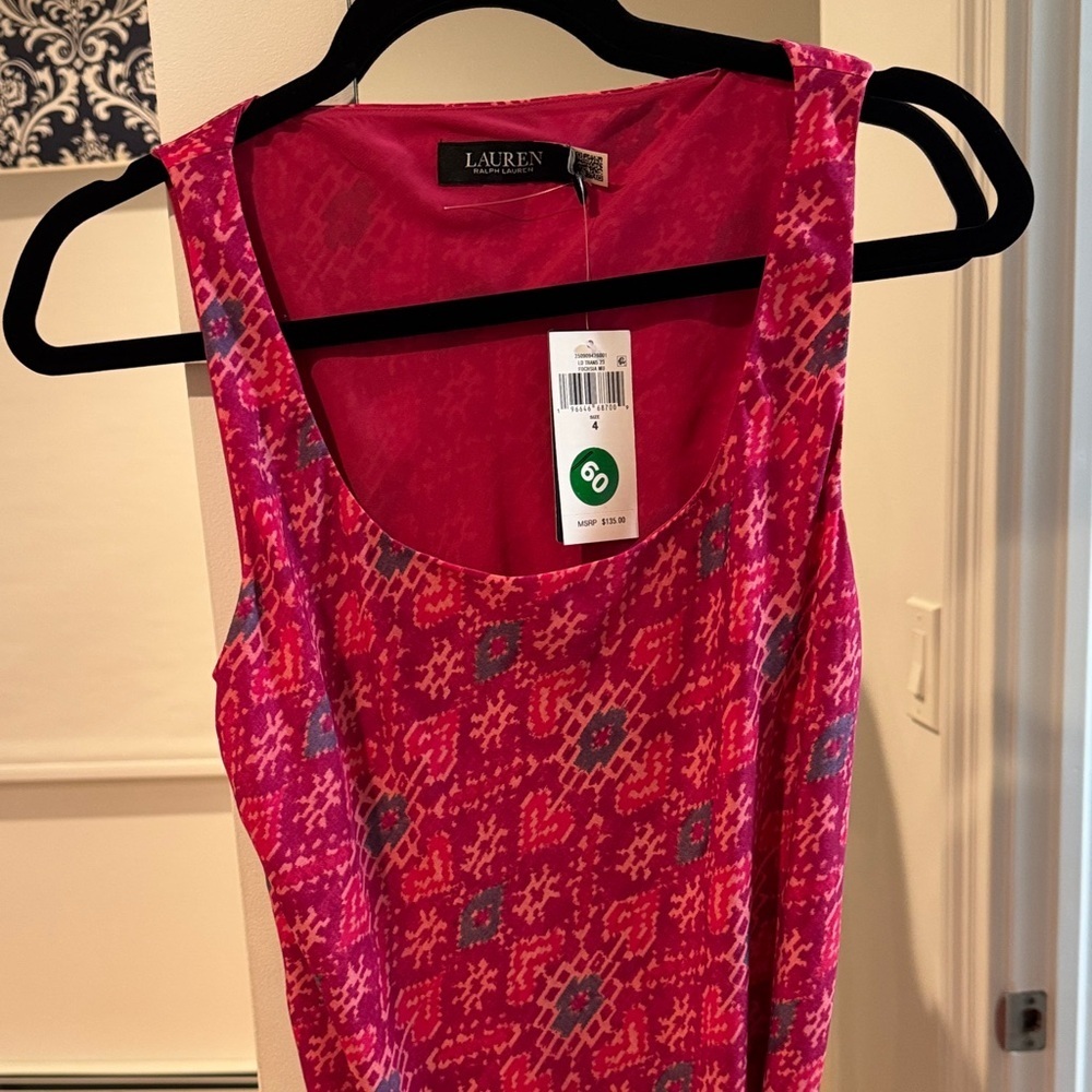 Ralph Lauren Fuchsia Printed Midi Dress - Picture 8 of 8